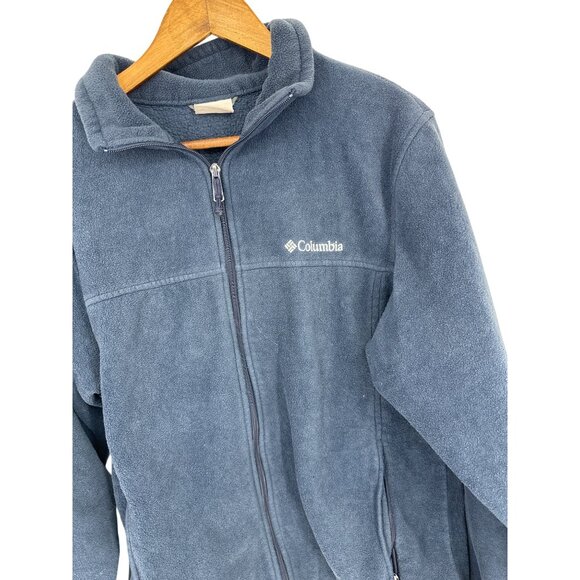 Columbia Mens Navy Blue Full-Zip Fleece Jacket Size L Lightweight Warm Outerwear - Picture 3 of 15